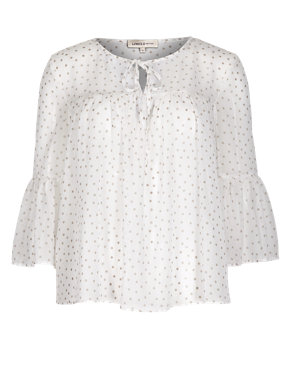 Spotted Smock Tie Blouse Image 2 of 4