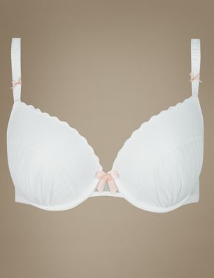Spotted Textured Padded Balcony Bra DD-GG Image 2 of 3