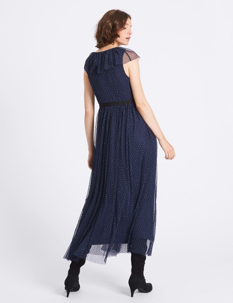 Spotted Tulle Maxi Dress 4 of 5