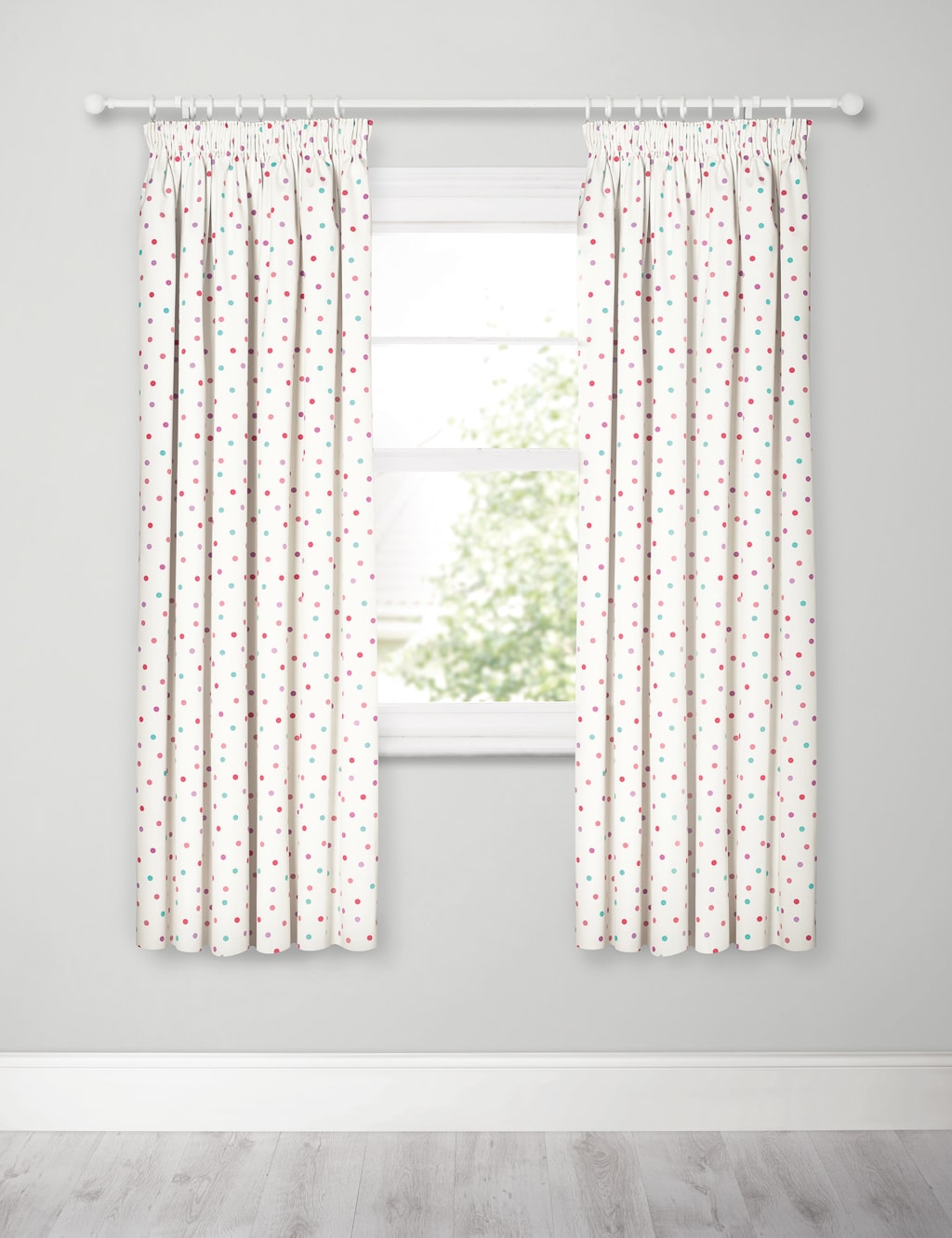 Spotty Pencil Pleat Blackout Kids Curtains M&S