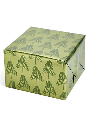 Spruce Green Foil Tree 7m Christmas Wrapping Paper Image 2 of 4