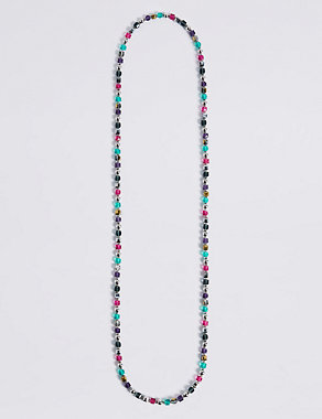 Square Beaded Long Necklace Image 2 of 3