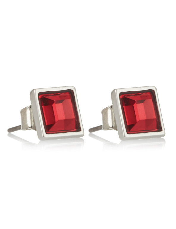Square Faceted Stud Earrings Image 1 of 1