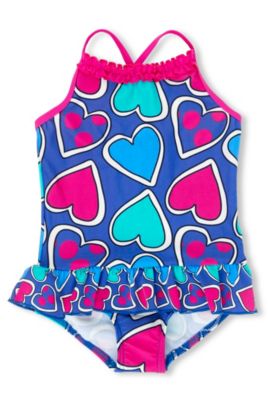 Square Neck Heart Print Swimsuit Image 1 of 1