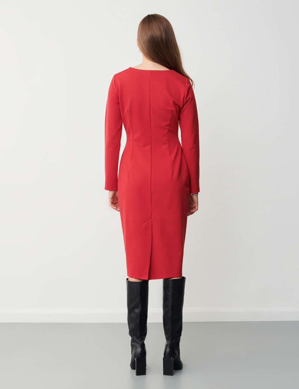 Longline square neck midi deals dress