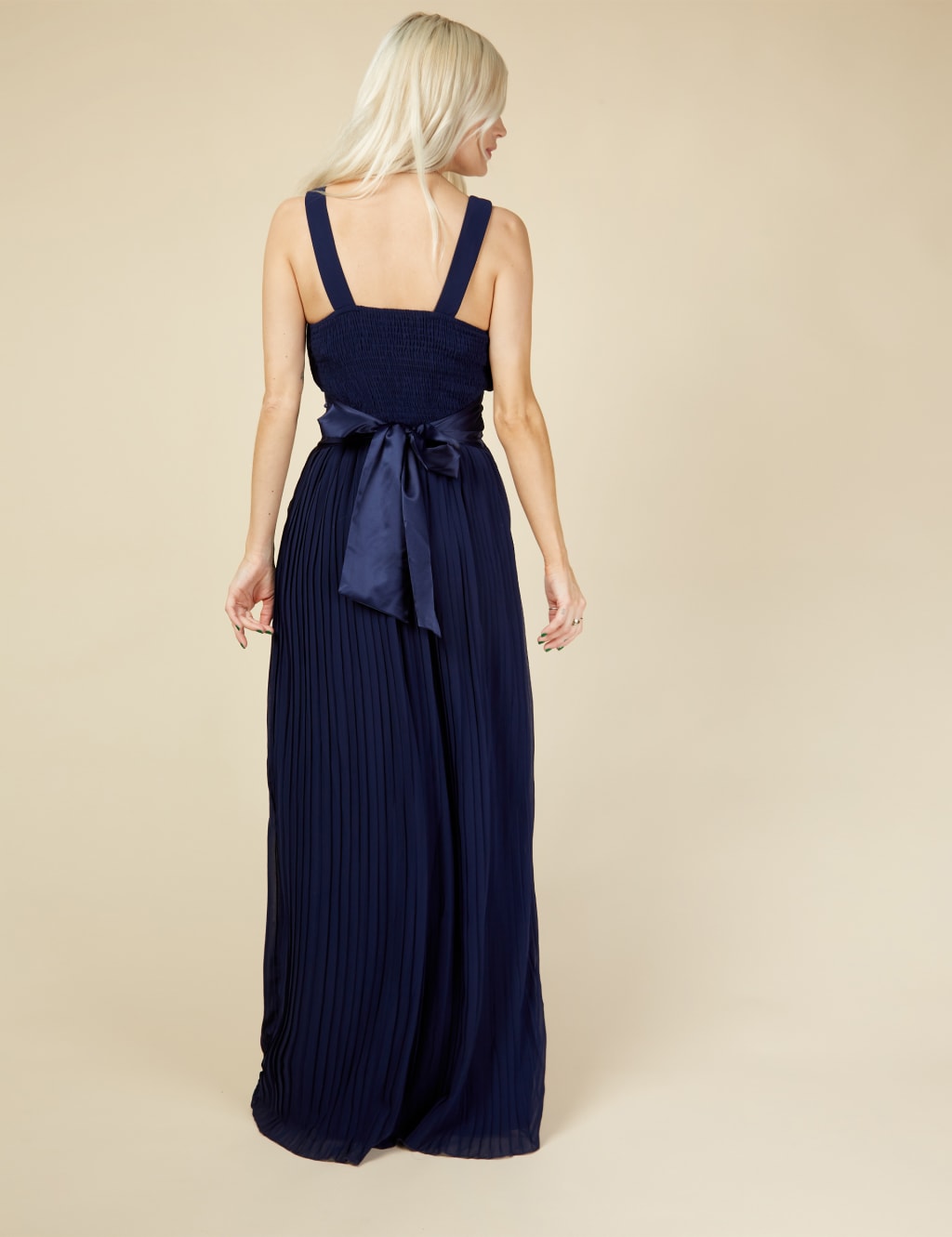 Square Neck Pleated Maxi Bridesmaid Dress 5 of 5