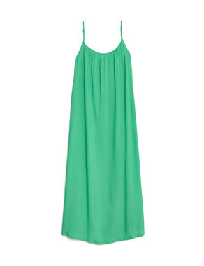 Square Neck Strappy Midi Cami Slip Dress Image 2 of 5