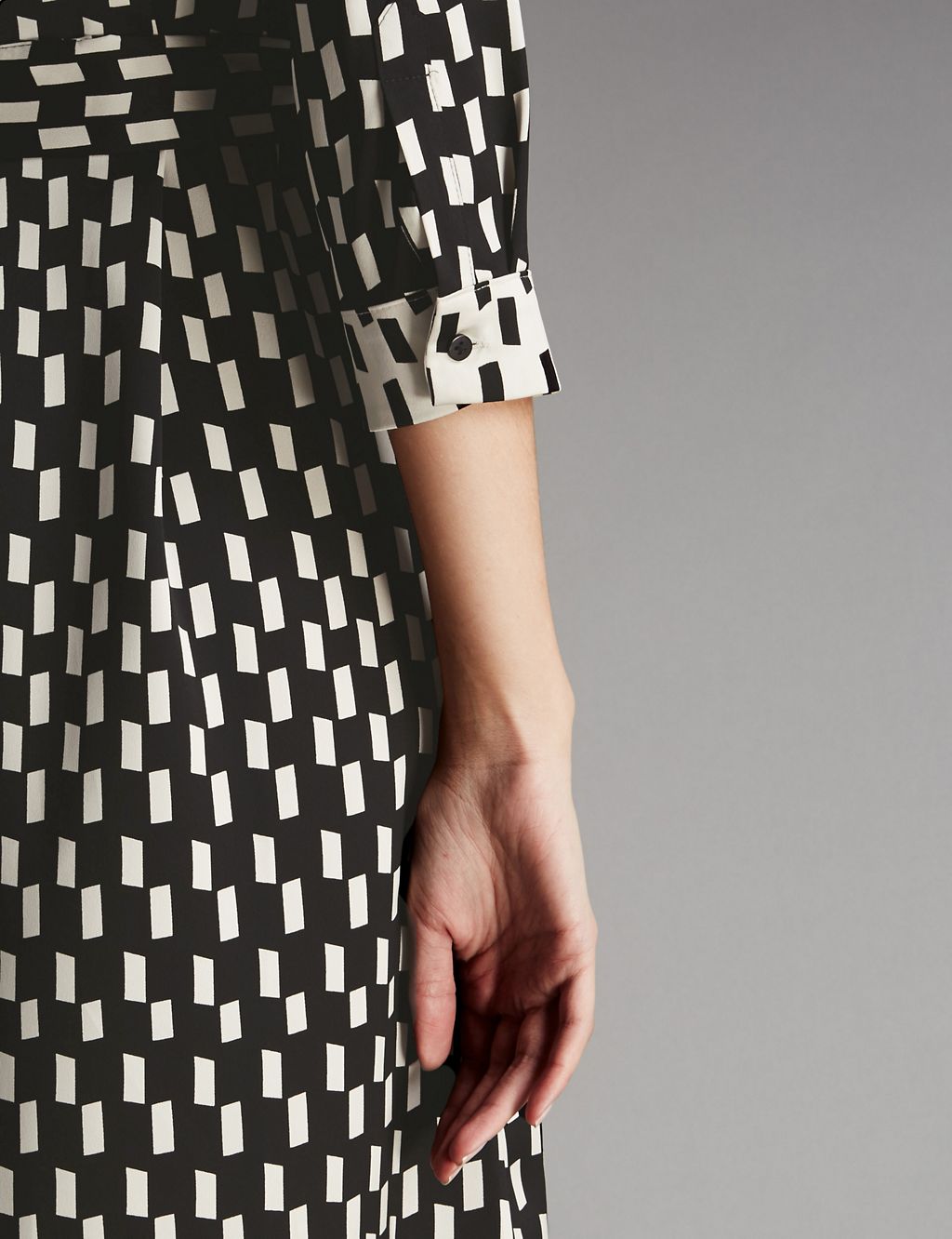 Square Print Shirt Dress with Belt 4 of 4