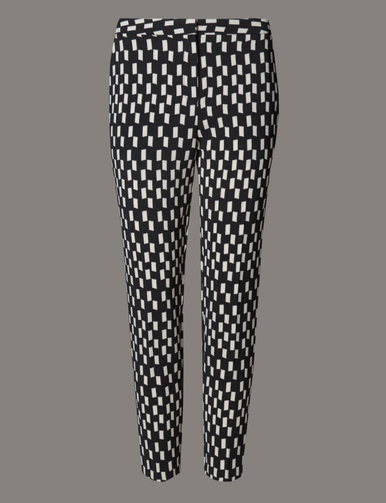 Square Print Straight Leg Trousers 2 of 3