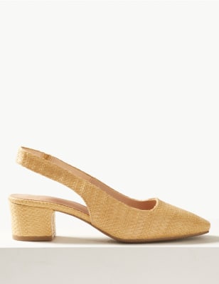 square toe slingback shoes