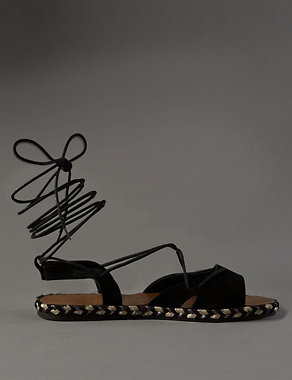 Stain Away™ Suede Lace Up Espadrilles Image 2 of 4
