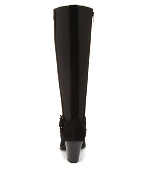 Stain Away™ Suede Long Boots with Stretch Zip & Insolia® Image 2 of 5