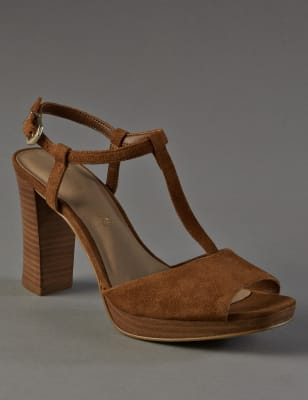 Stain Away Suede Platform T Bar Sandals with Insolia Autograph