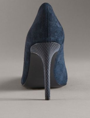 Stain Away™ Suede Pointed Toe Court Shoes with Insolia® Image 2 of 5
