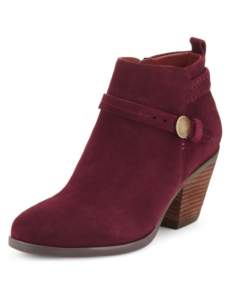 Stain Away™ Suede Square Toe Ankle Boots with Insolia® 1 of 5