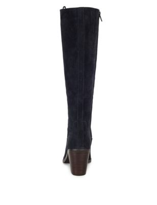Stain Away™ Suede Square Toe Knee Boots with Insolia® | Indigo ...
