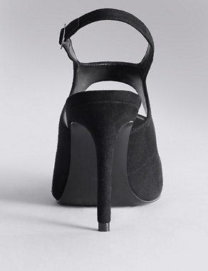 Stain Away™ Suede Stiletto High Heel Cut-Out Slingback Court Shoes with Insolia® Image 2 of 4