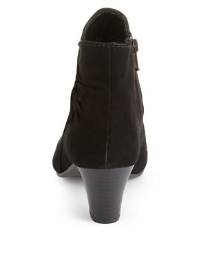 Stain Away™ Suede Wide Fit Side Ruched Ankle Boots Image 2 of 5