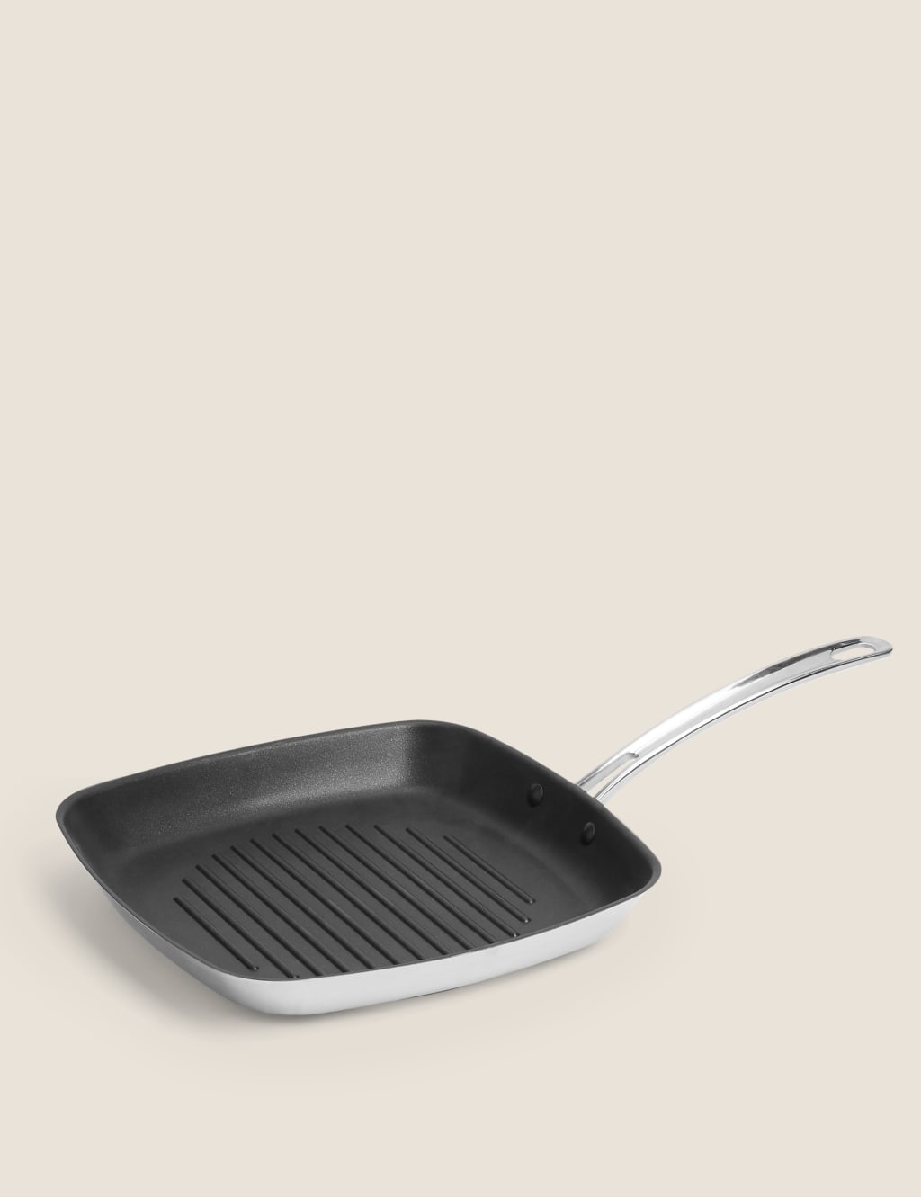 Stainless Steel 27cm Large NonStick Griddle Pan M&S Collection M&S