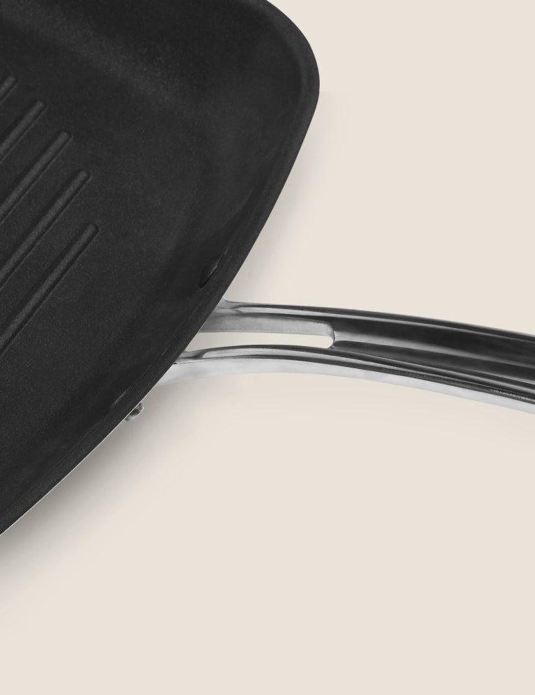 Stainless Steel 27cm Large NonStick Griddle Pan M&S Collection M&S