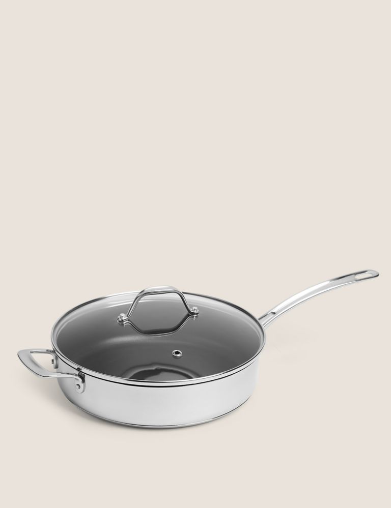 Stainless Steel 28cm Large Non-Stick Sauté Pan 1 of 4