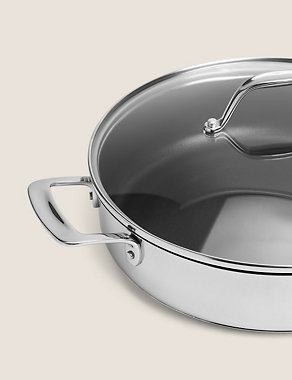 Stainless Steel 28cm Large Non-Stick Sauté Pan Image 2 of 5