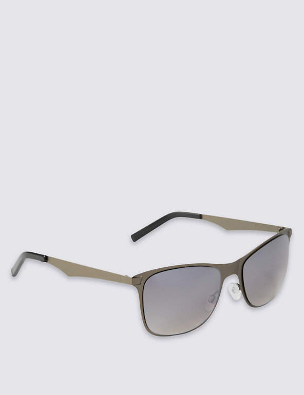 Stainless Steel Reverse Groove Retro Sunglasses Image 1 of 2