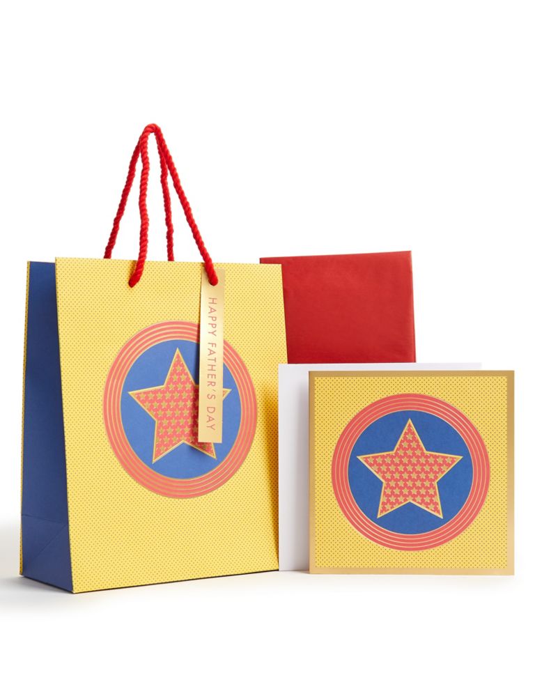 Star Father's Day Card with Gift Bag & Tissue 1 of 6