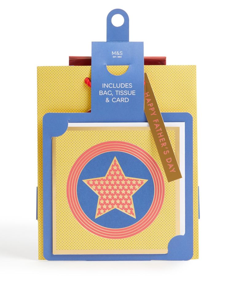 Star Father's Day Card with Gift Bag & Tissue 2 of 6