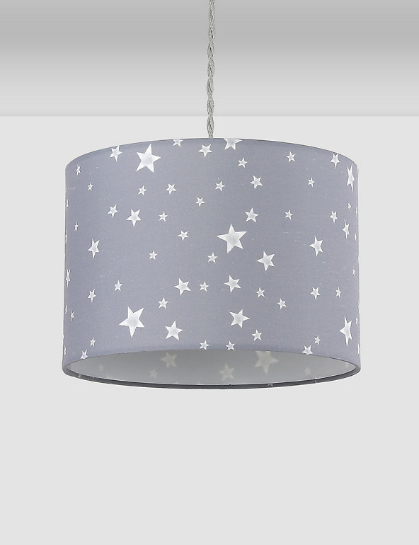 Cushion Silver Lampshade Ceiling / Table Lamp / Pendant Funky Stars Red Blue 