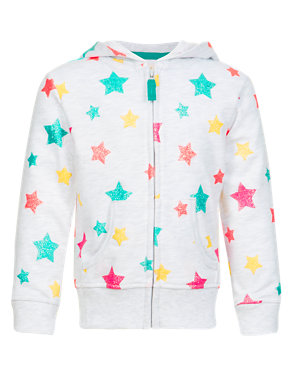 Star Print Hooded Sweat Top Image 2 of 5