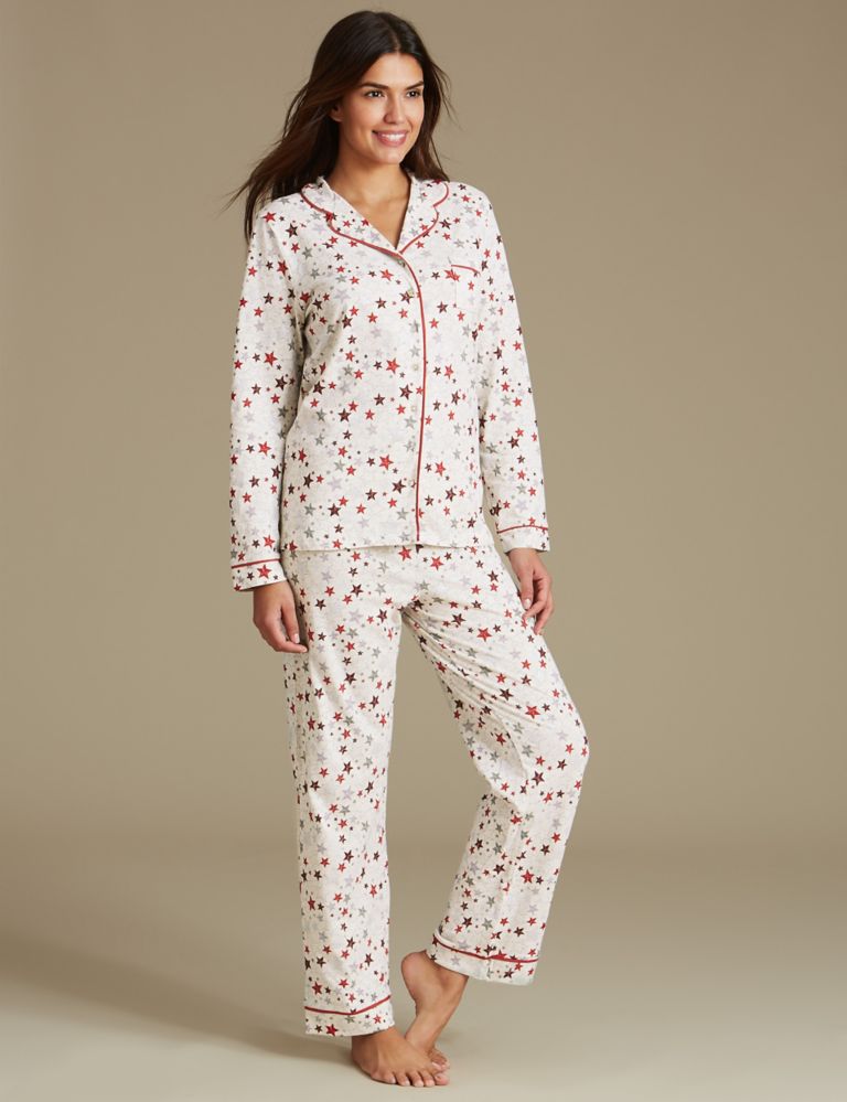 Star Print Long Sleeve Pyjama Set 1 of 6