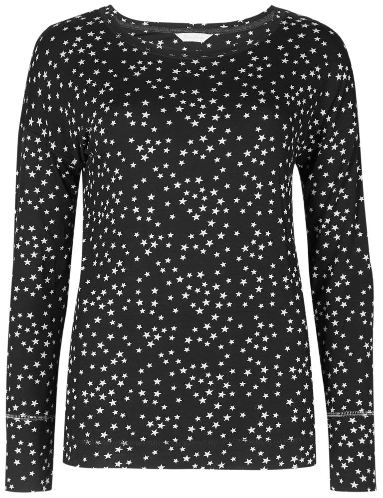 Star Print Long Sleeve Pyjama Top 5 of 6