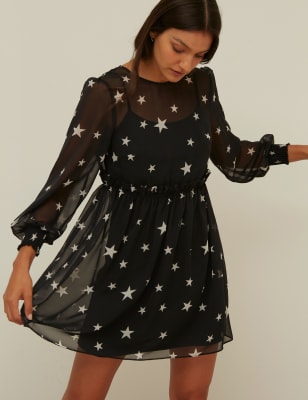 next star print dress