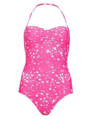Star Print Padded Bandeau Swimsuit Image 2 of 5