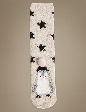 Star Print Penguin Bed Socks Image 2 of 3
