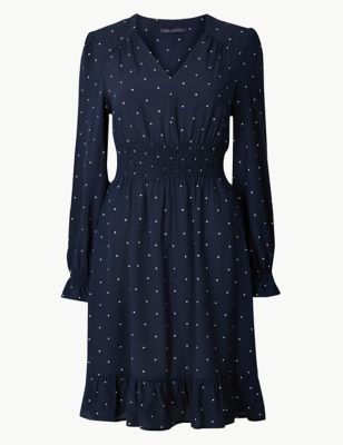 Star Print Waisted Dress | M&S Collection | M&S