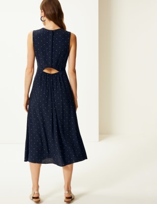 m&s waisted midi dress