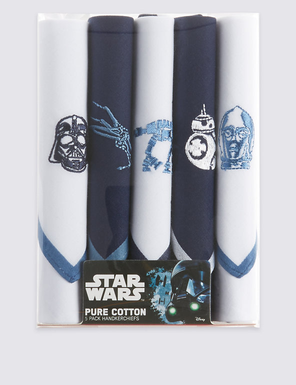 Star Wars™ 5 Pack Embroidered handkerchiefs Image 1 of 2