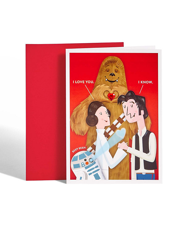Star Wars™ Hans Solo & Leia Valentine's Day Card Image 1 of 2
