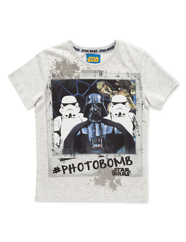 Star Wars™ Pure Cotton Photobomb T-Shirt (5-14 Years) Image 1 of 2