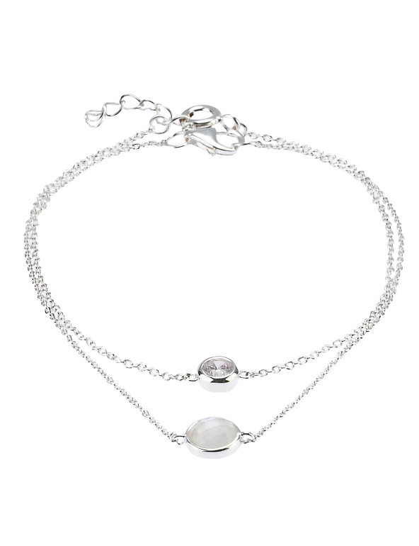 Sterling Silver Crystal Stone Necklace Image 1 of 1