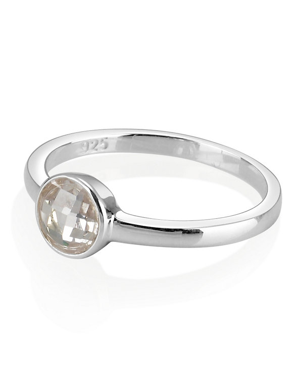 Sterling Silver Crystal Stone Ring Image 1 of 1