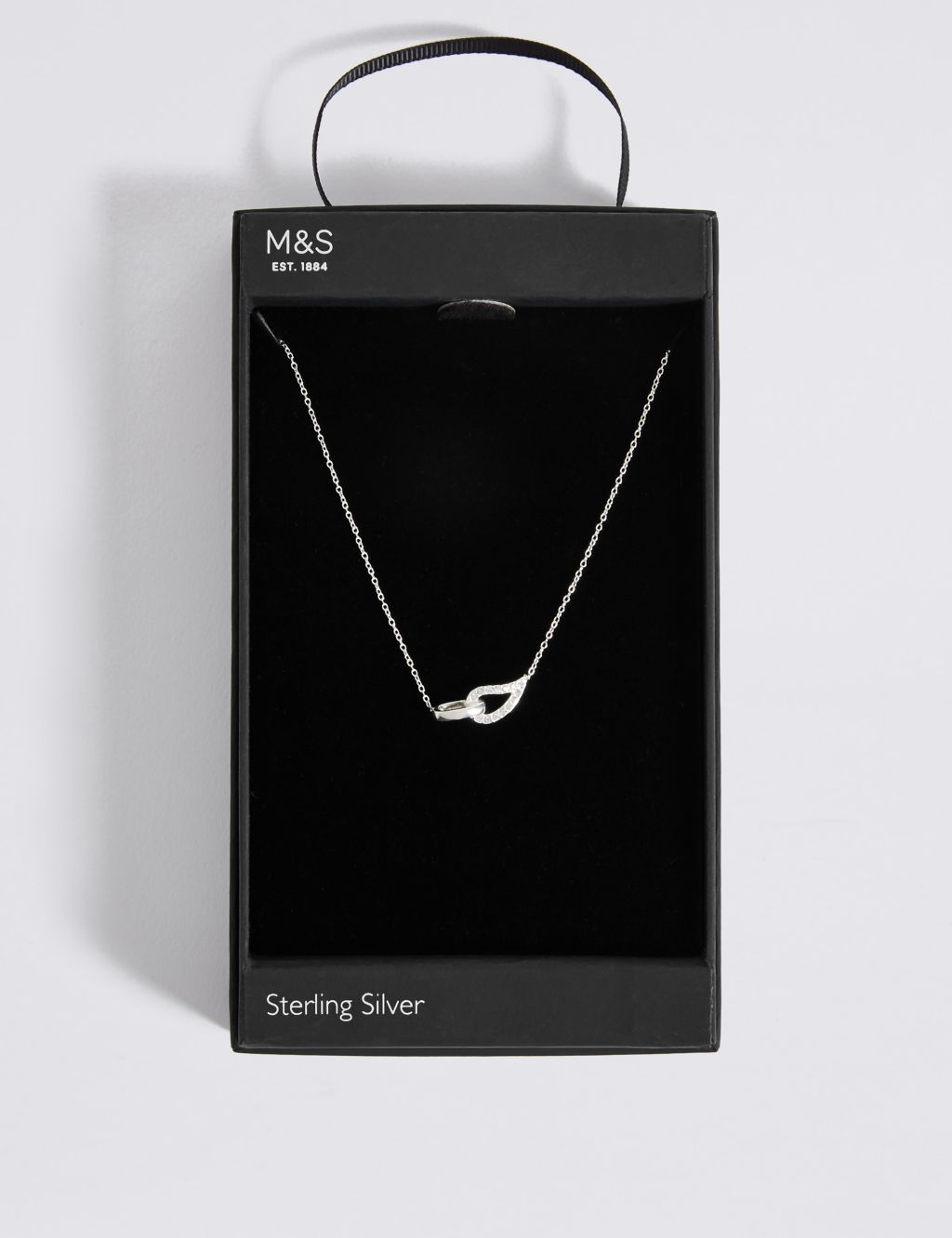 Sterling Silver Interlocking Pave Necklace 2 of 3
