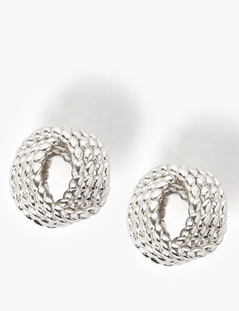 Sterling Silver Knot Stud Earrings 2 of 2