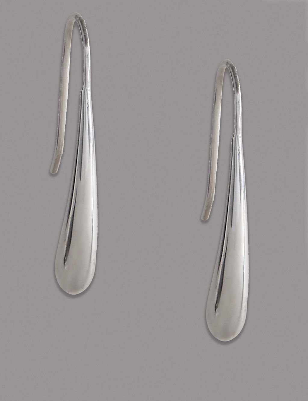 Sterling Silver Sleek Loop Drop Earrings 3 of 3
