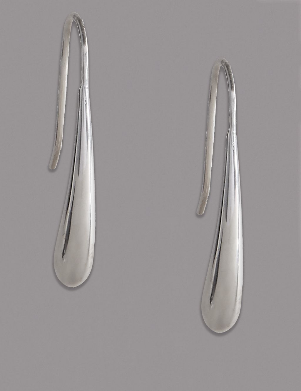 Sterling Silver Sleek Loop Drop Earrings 1 of 3