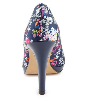 Stiletto Heel Floral Platform Court Shoes with Insolia® Image 2 of 4