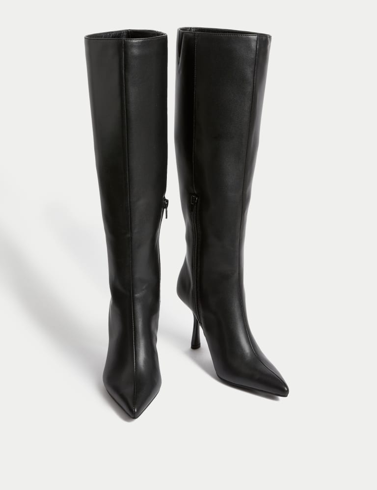 Marks and spencer black knee top high boots