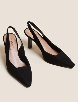 black suede slingback shoes